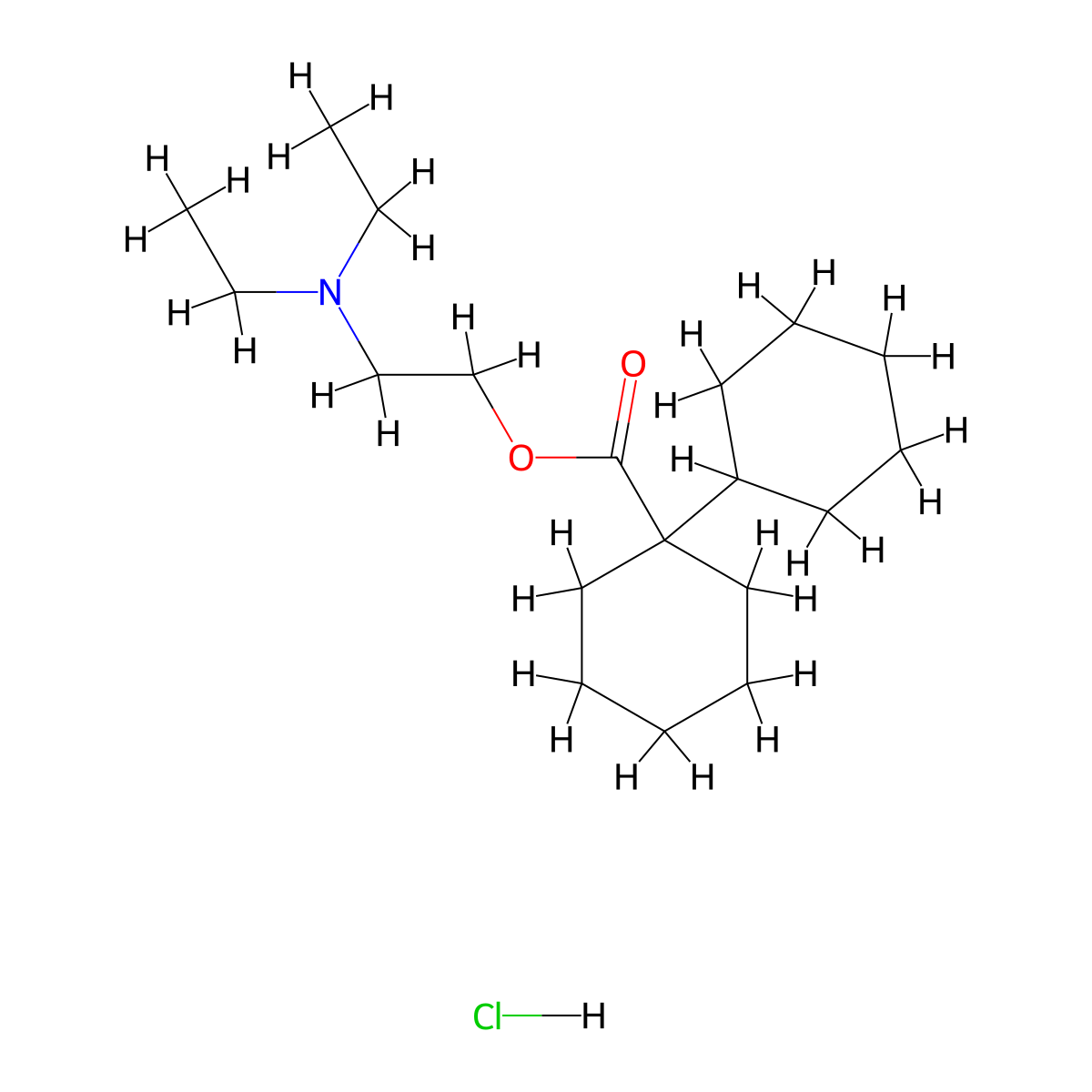 Dicyclomine Hydrochloride molecular structure, CAS 67-92-5