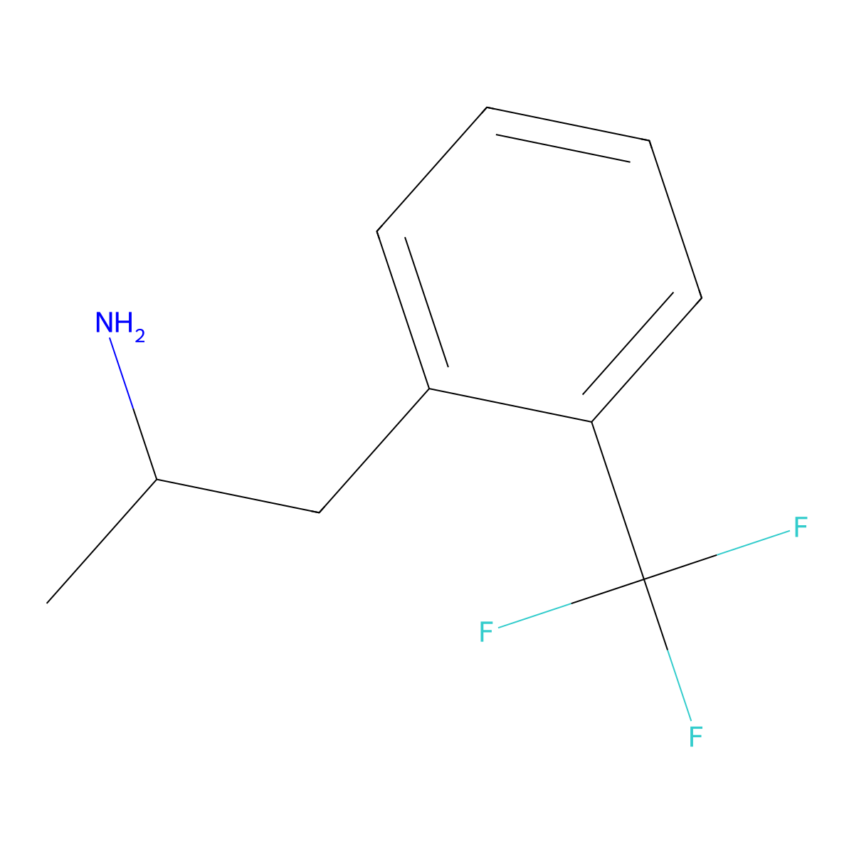 1-(2-(Trifluoromethyl)phenyl)-2-aminopropane molecular structure, CAS 670-04-2
