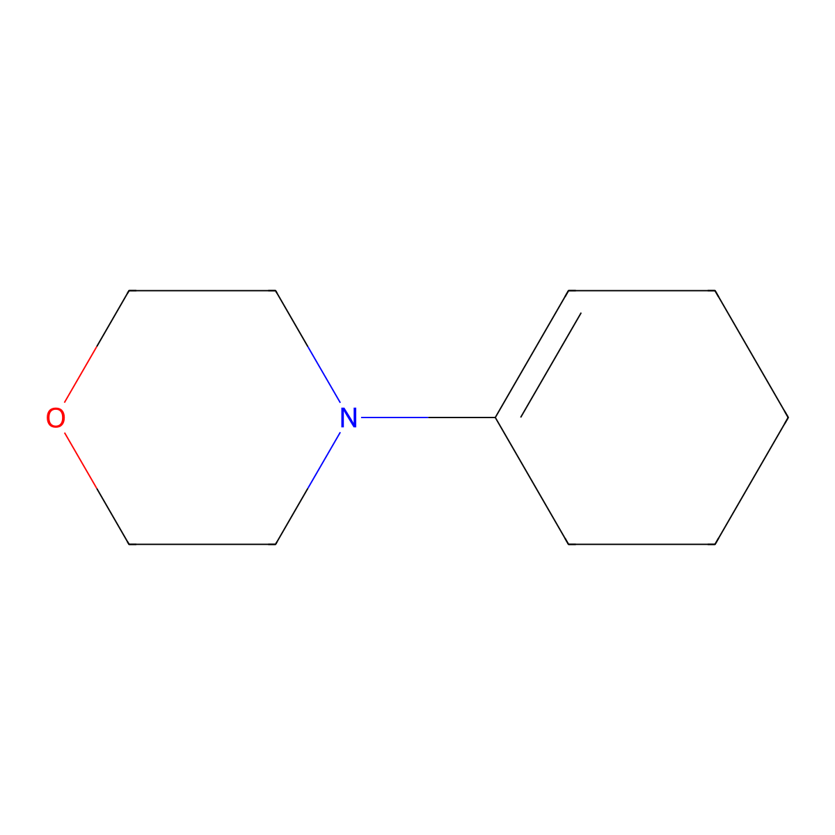 Morpholine, 4-(1-cyclohexen-1-yl)- molecular structure, CAS 670-80-4
