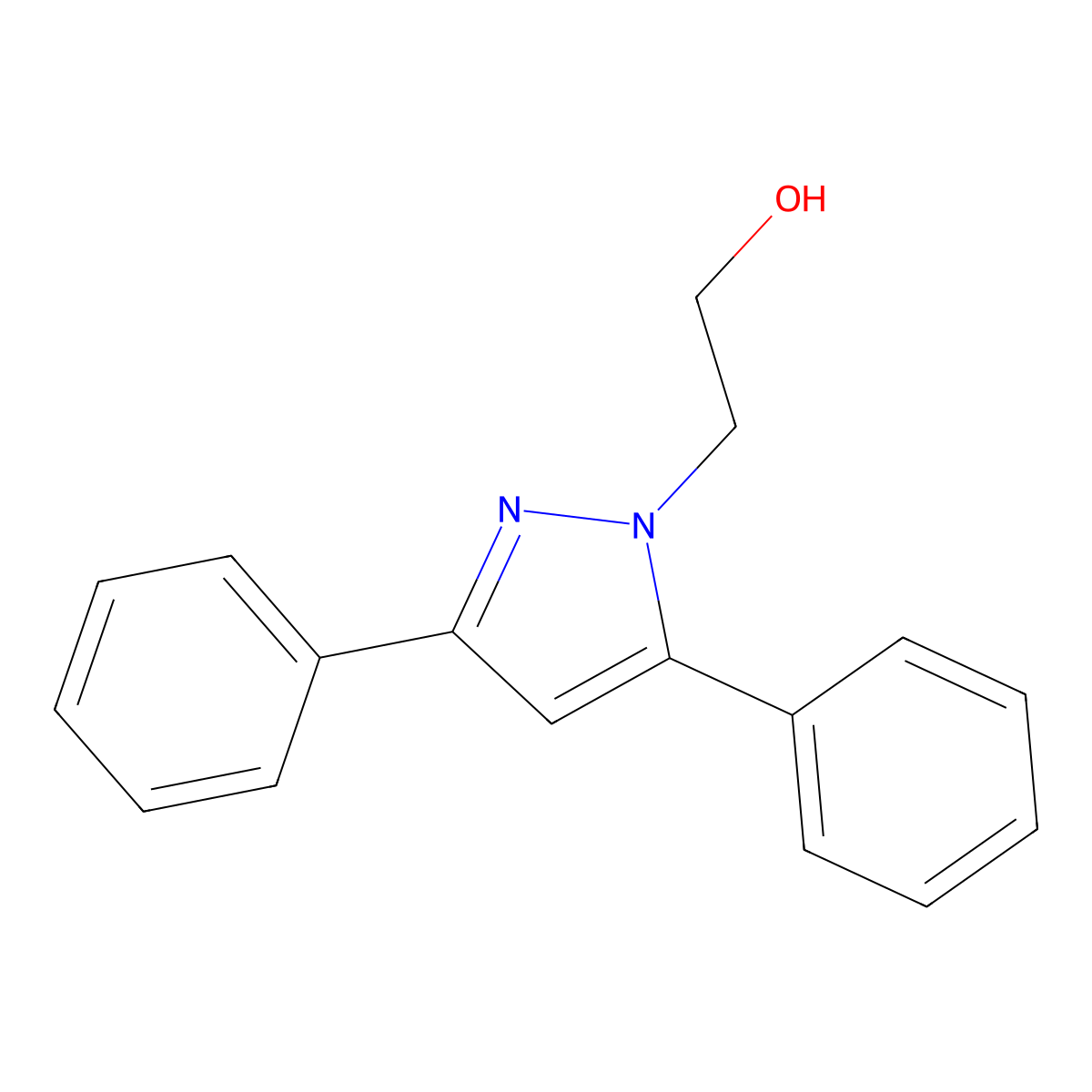 1-(2-Hydroxyethyl)-3,5-diphenyl-1H-pyrazole molecular structure, CAS 67000-27-5