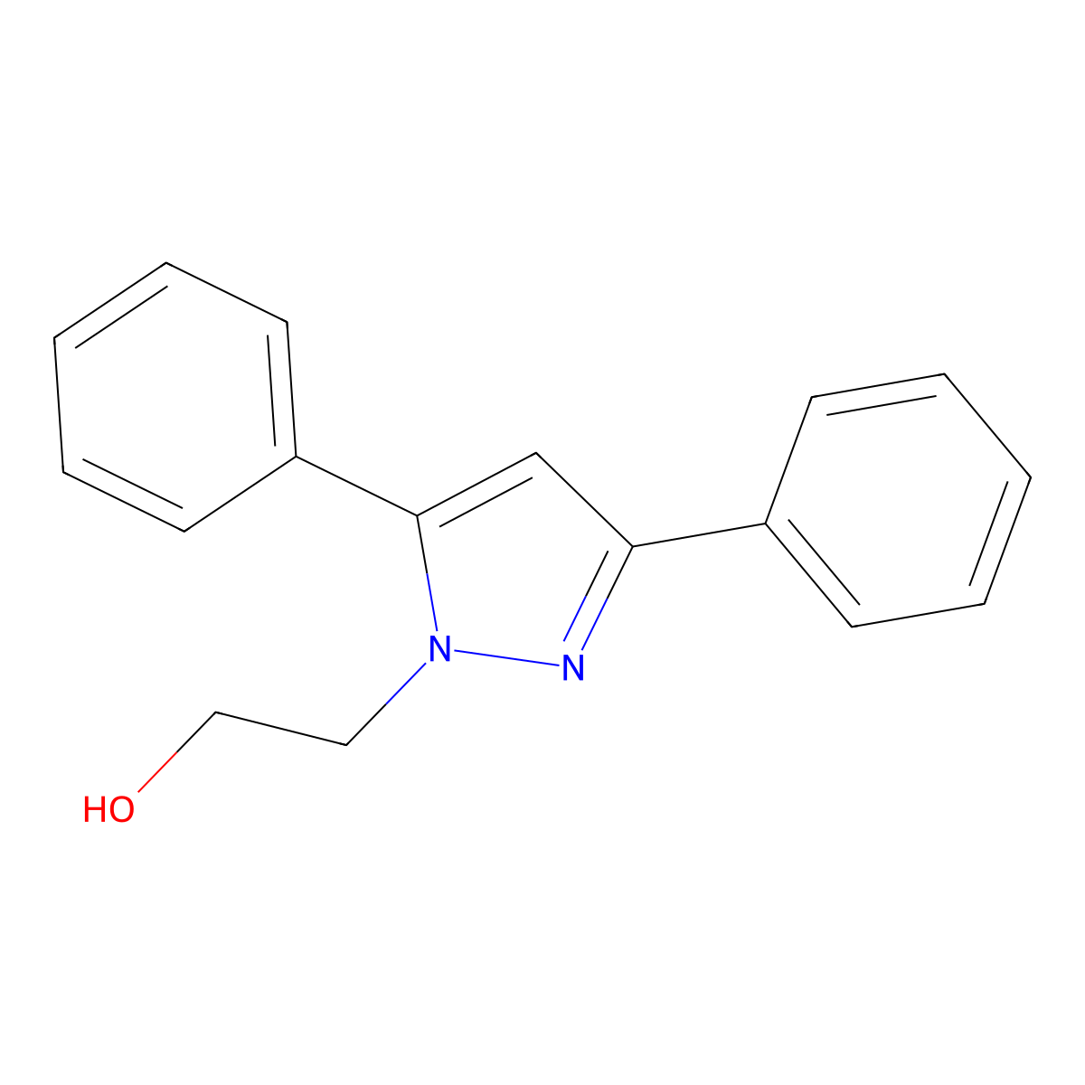 1-(2-Hydroxyethyl)-3,5-diphenyl-1H-pyrazole molecular structure, CAS 67000-27-5