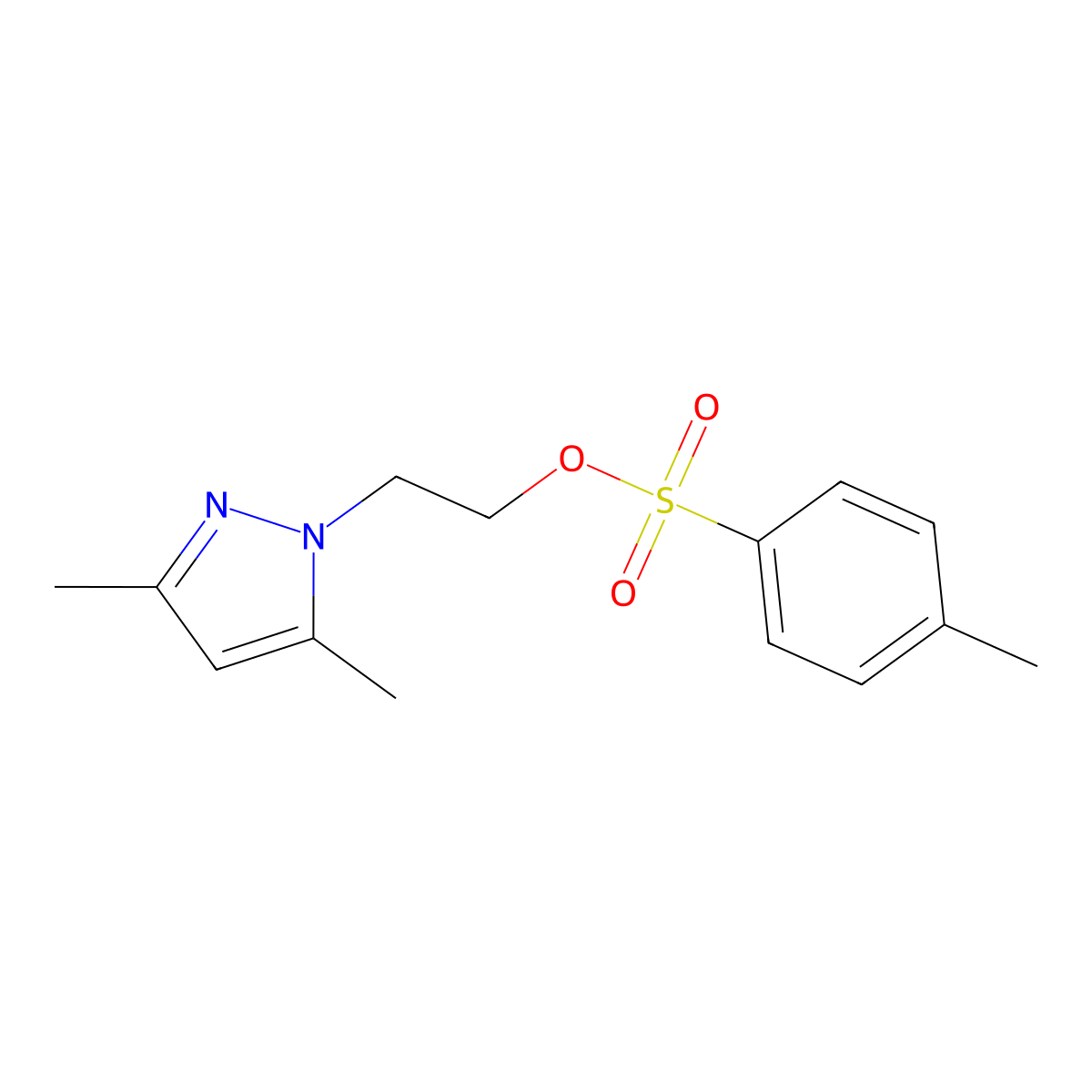 2-(3,5-dimethyl-1H-pyrazol-1-yl)ethyl 4-methylbenzene-1-sulfonate molecular structure, CAS 67000-34-4