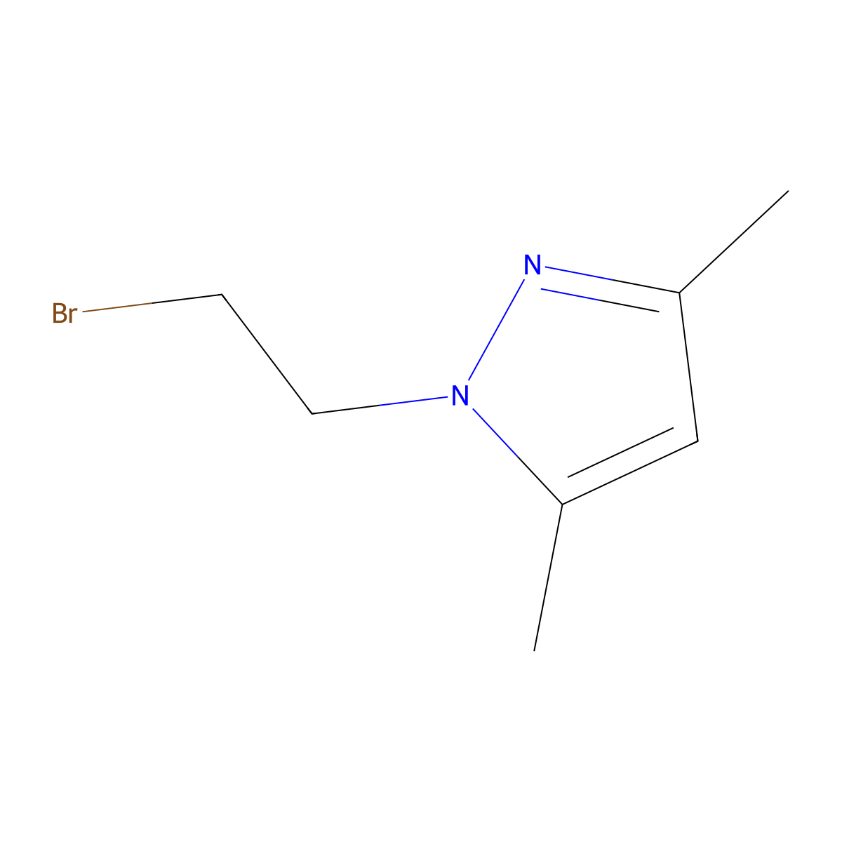 1-(2-bromoethyl)-3,5-dimethyl-1H-pyrazole molecular structure, CAS 67000-35-5