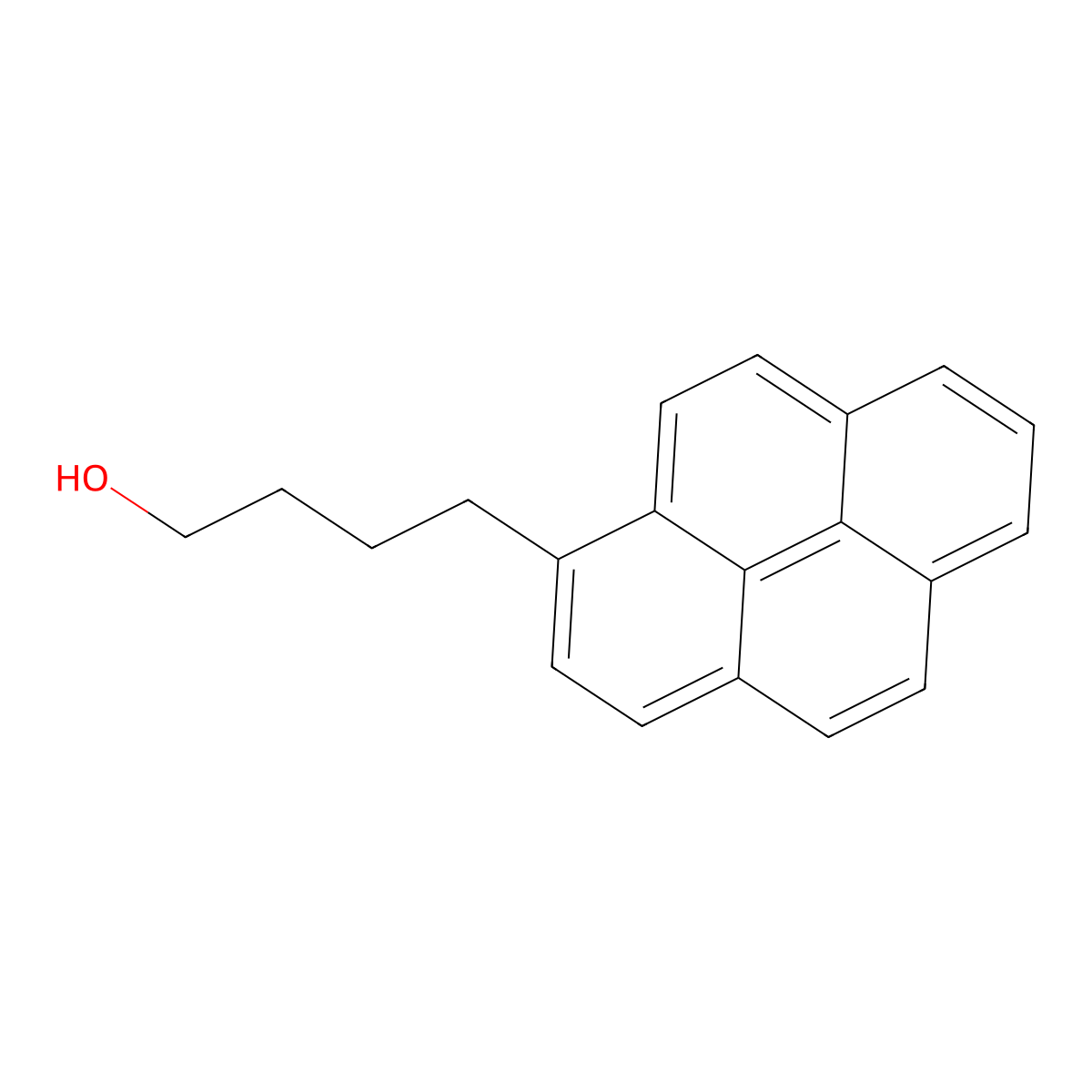 1-Pyrenebutanol molecular structure, CAS 67000-89-9