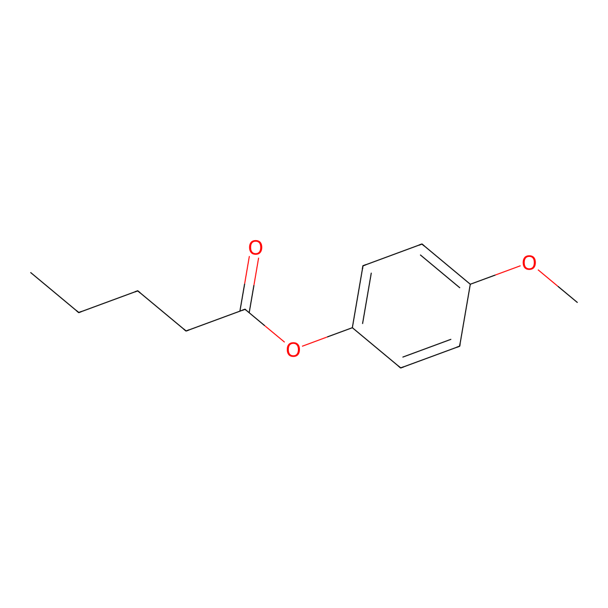 Valeric acid, 4-methoxyphenyl ester molecular structure, CAS 67001-63-2