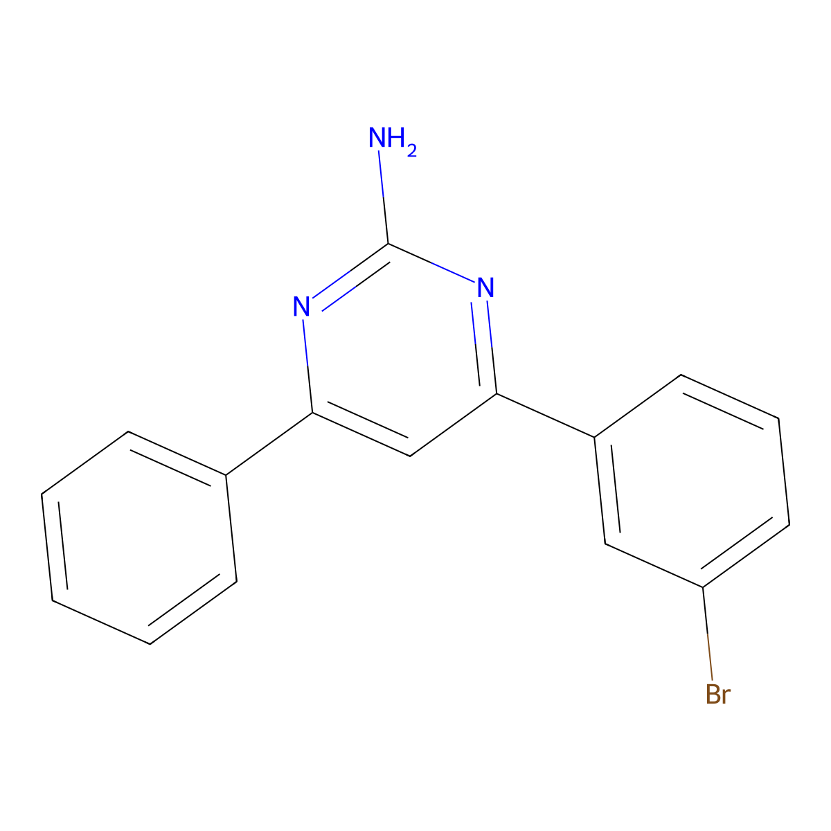 4-(3-Bromophenyl)-6-phenylpyrimidin-2-amine molecular structure, CAS 67005-21-4