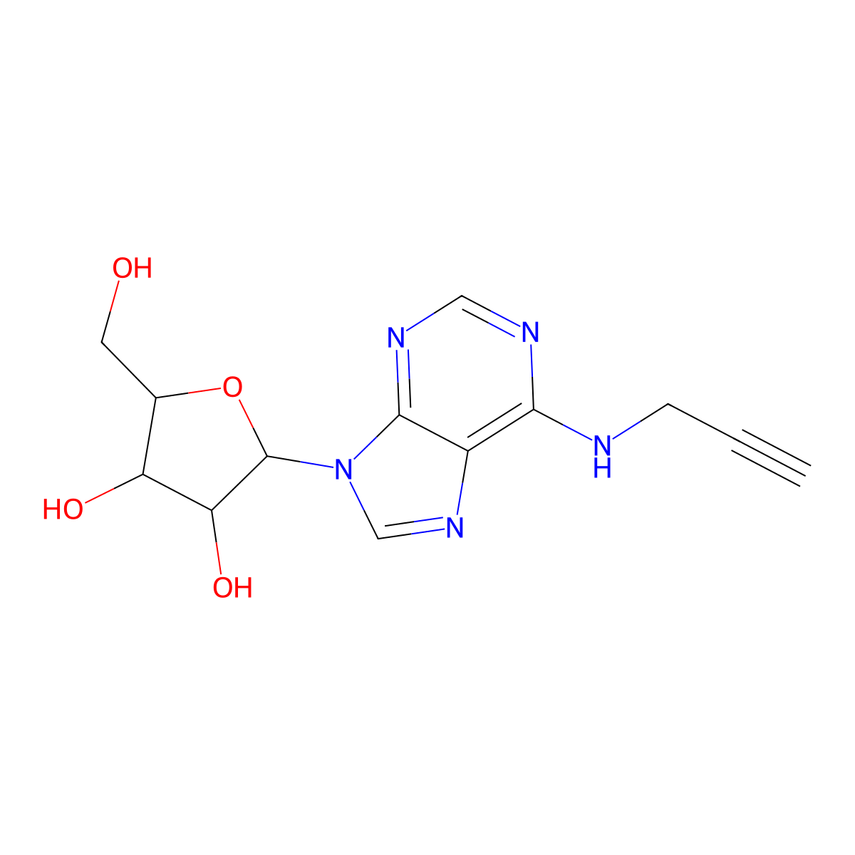 N-Propargyladenosine molecular structure, CAS 67005-97-4