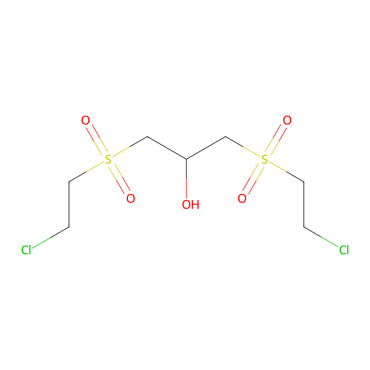 1,3-Bis((2-chloroethyl)sulfonyl)propan-2-ol molecular structure, CAS 67006-35-3