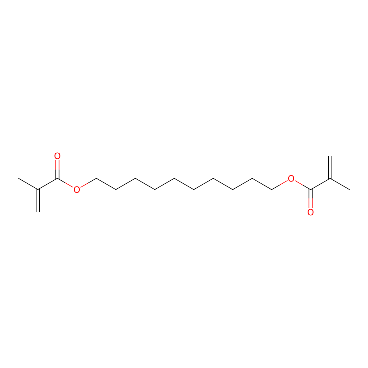 1,10-Decamethylene dimethacrylate molecular structure, CAS 6701-13-9