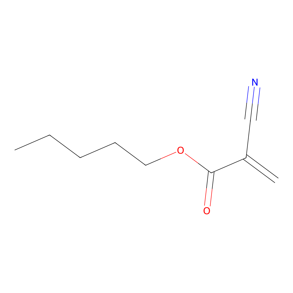 Pentyl 2-cyanoacrylate molecular structure, CAS 6701-15-1