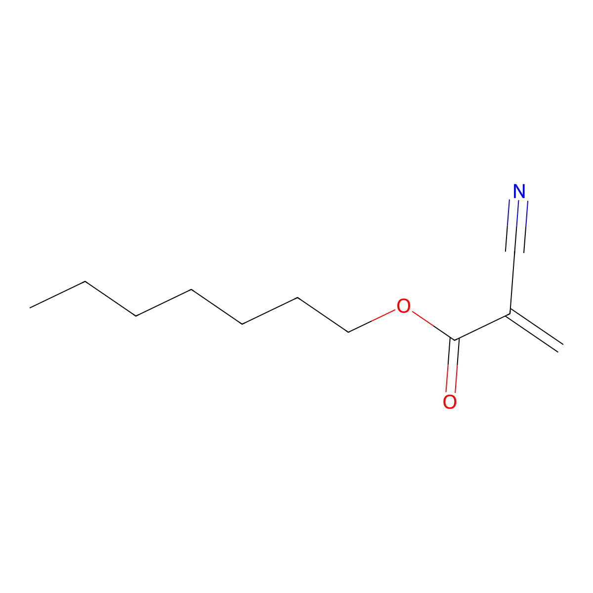 Heptyl 2-cyanoacrylate molecular structure, CAS 6701-16-2
