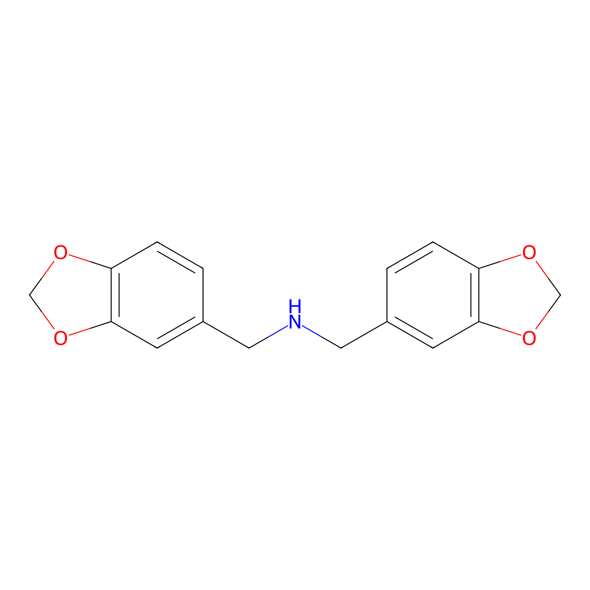 Dipiperonylamine molecular structure, CAS 6701-35-5