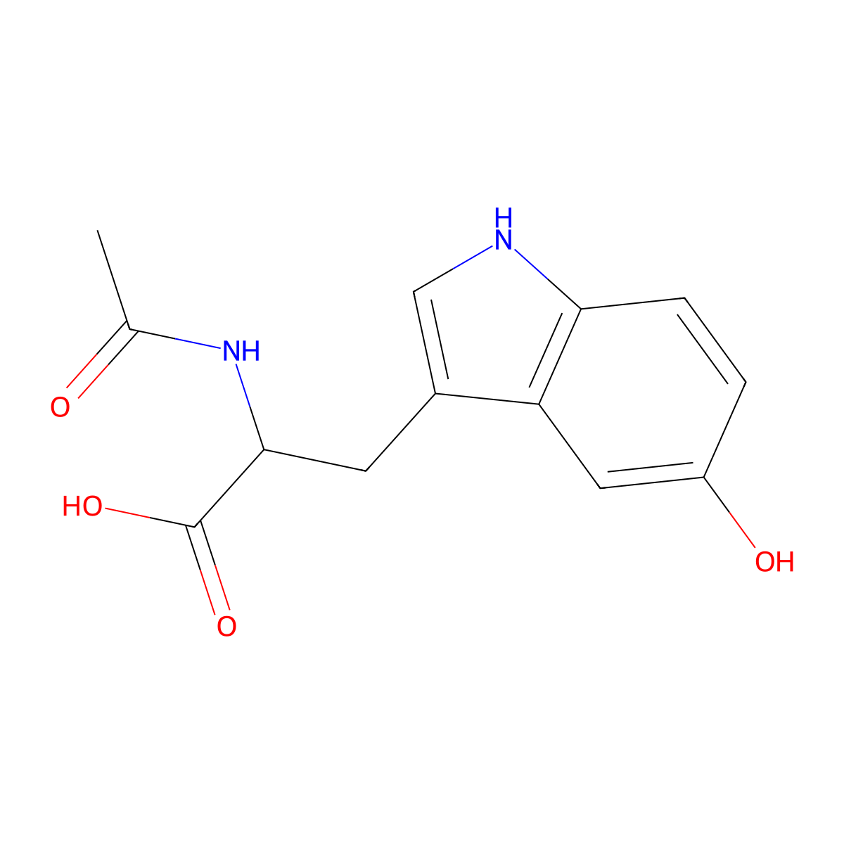 N-acetyl-5-hydroxy-L-tryptophan molecular structure, CAS 67010-10-0