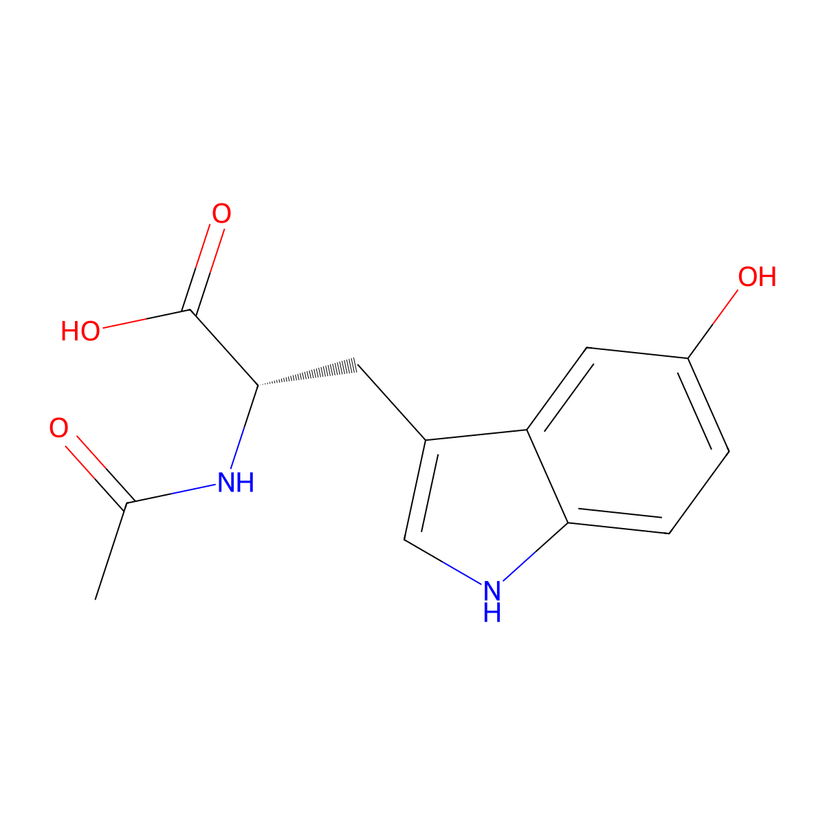 N-acetyl-5-hydroxy-L-tryptophan molecular structure, CAS 67010-10-0