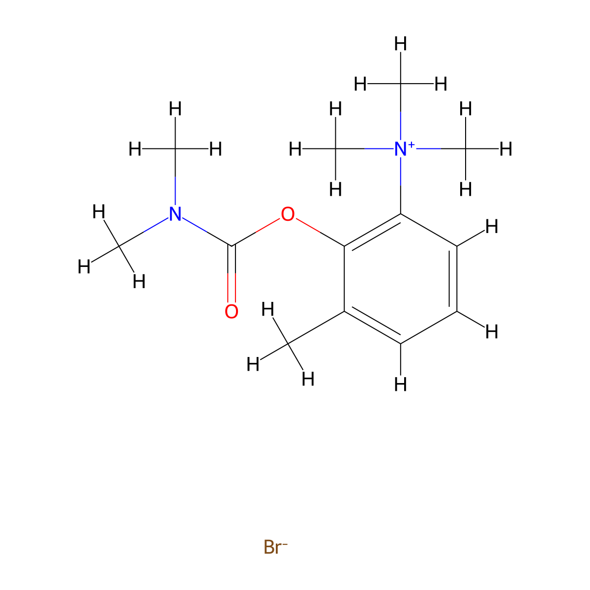 Ammonium, (2-hydroxy-3-methylphenyl)trimethyl-, bromide, dimethylcarbamate (ester) molecular structure, CAS 67011-23-8