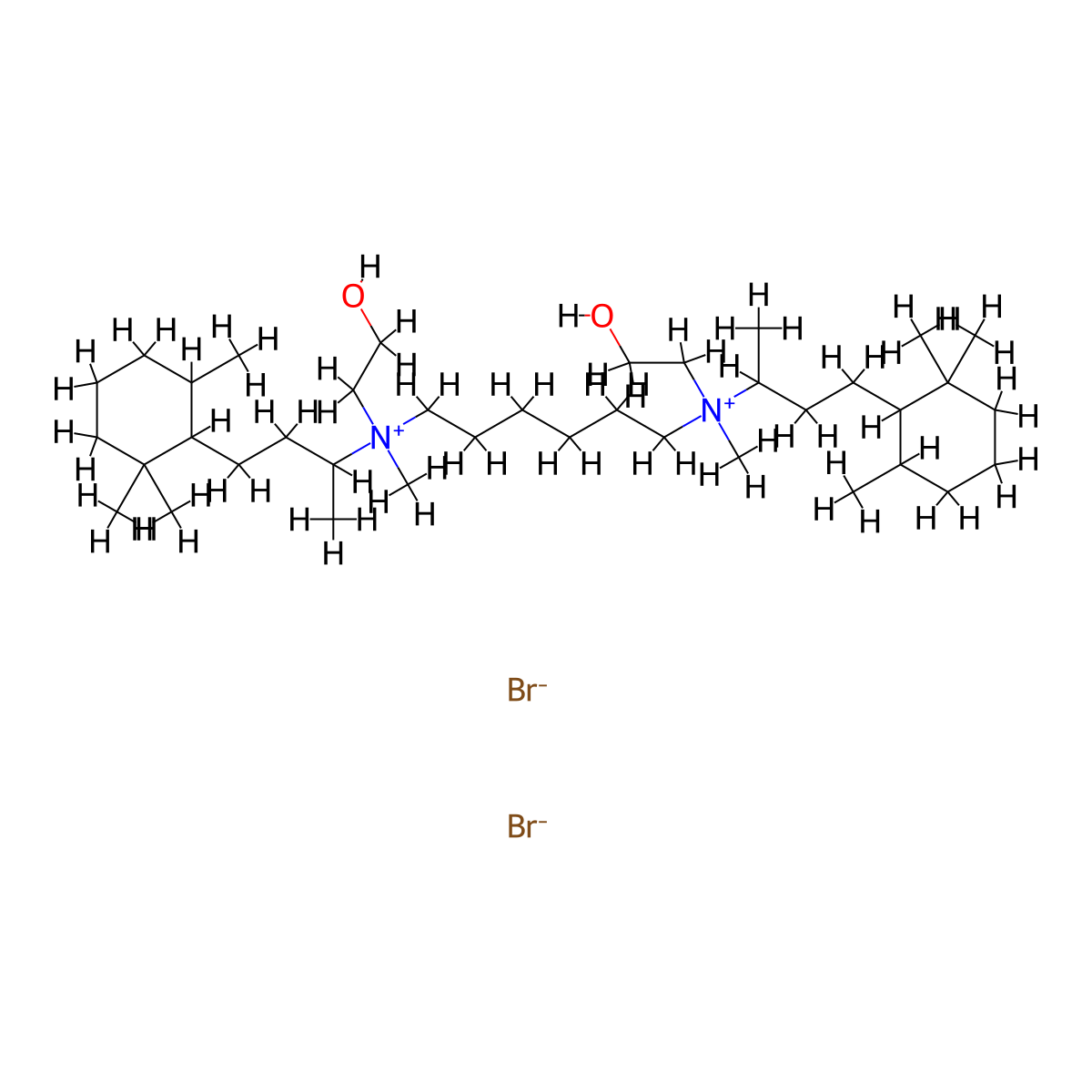 Ammonium, hexamethylenebis(1-methyl-3-(2,2,6-trimethylcyclohexyl)propyl)bis((2-hydroxyethyl)methyl-, dibromide molecular structure, CAS 67011-25-0