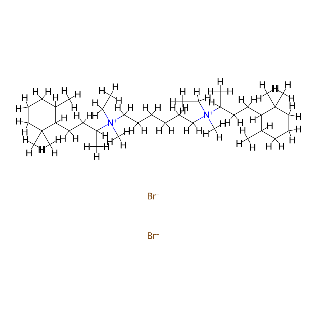 Ammonium, hexamethylenebis(1-methyl-3-(2,2,6-trimethylcyclohexyl)propyl)bis(ethylmethyl-, dibromide molecular structure, CAS 67011-26-1