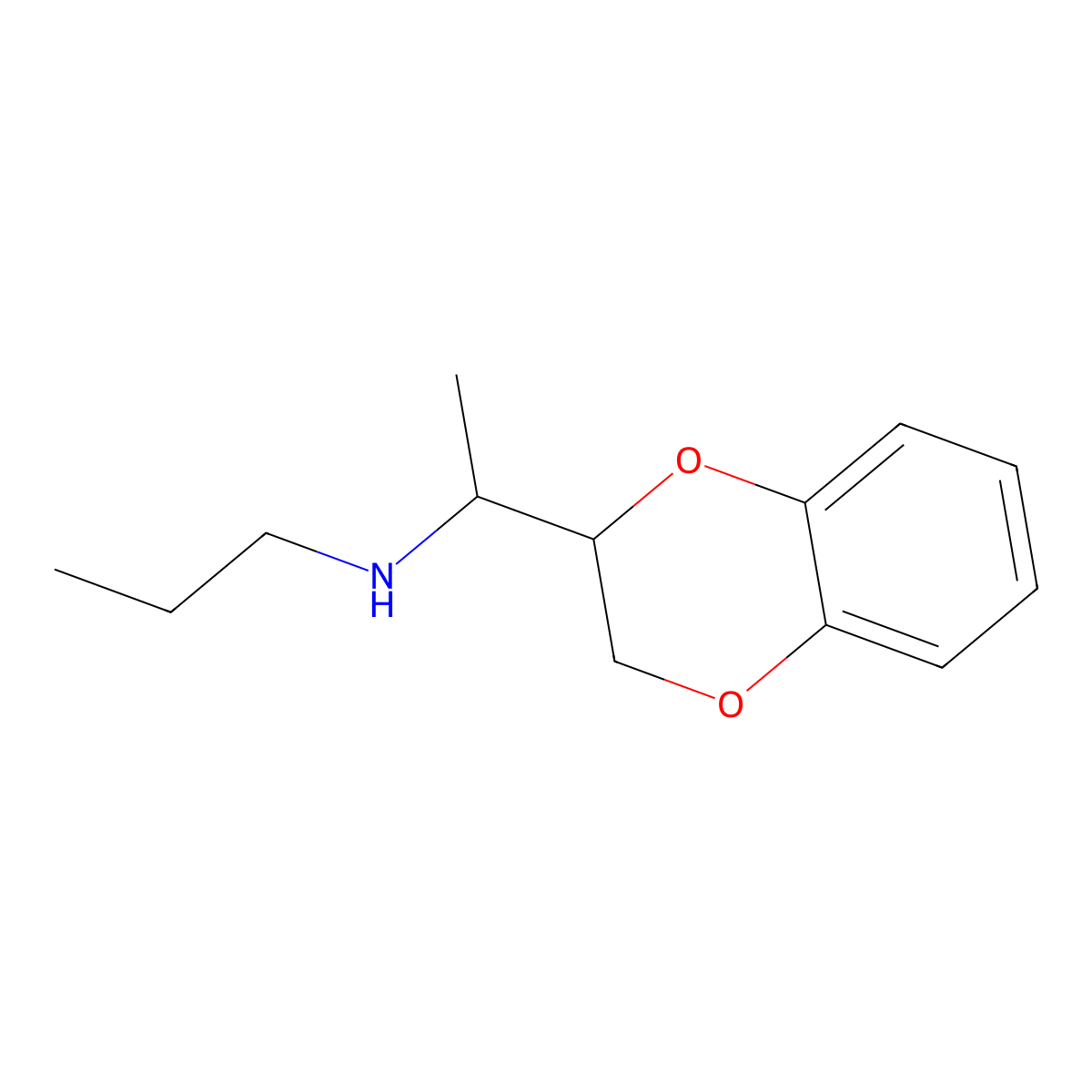 1,4-Benzodioxan, 2-(1-propylaminoethyl)- molecular structure, CAS 67011-35-2