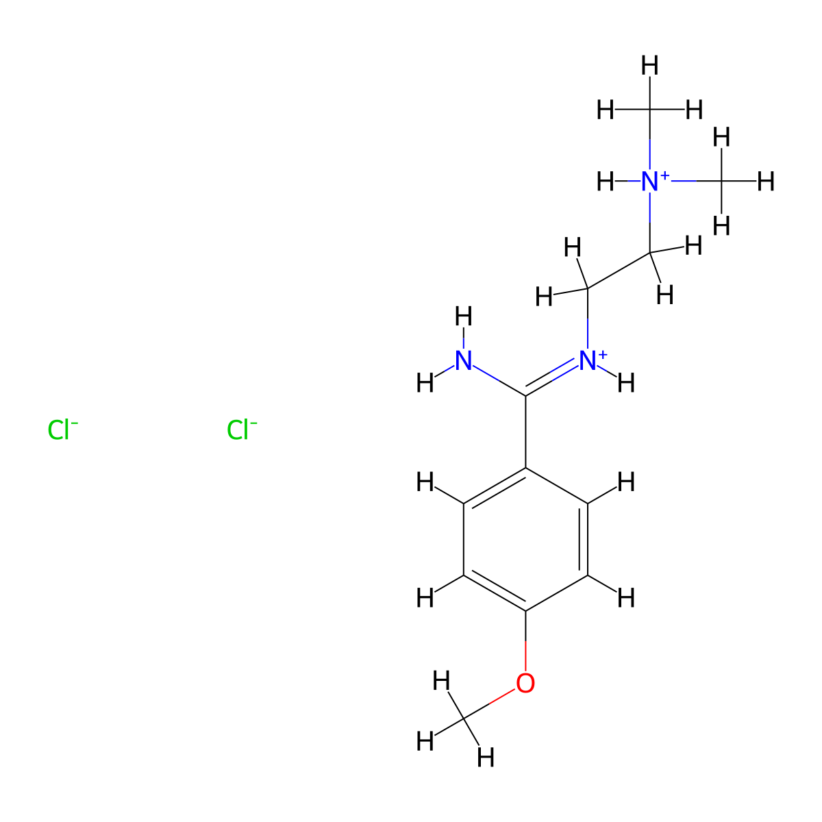 Benzamidine, N-(2-dimethylaminoethyl)-4-methoxy-, dihydrochloride molecular structure, CAS 67011-47-6