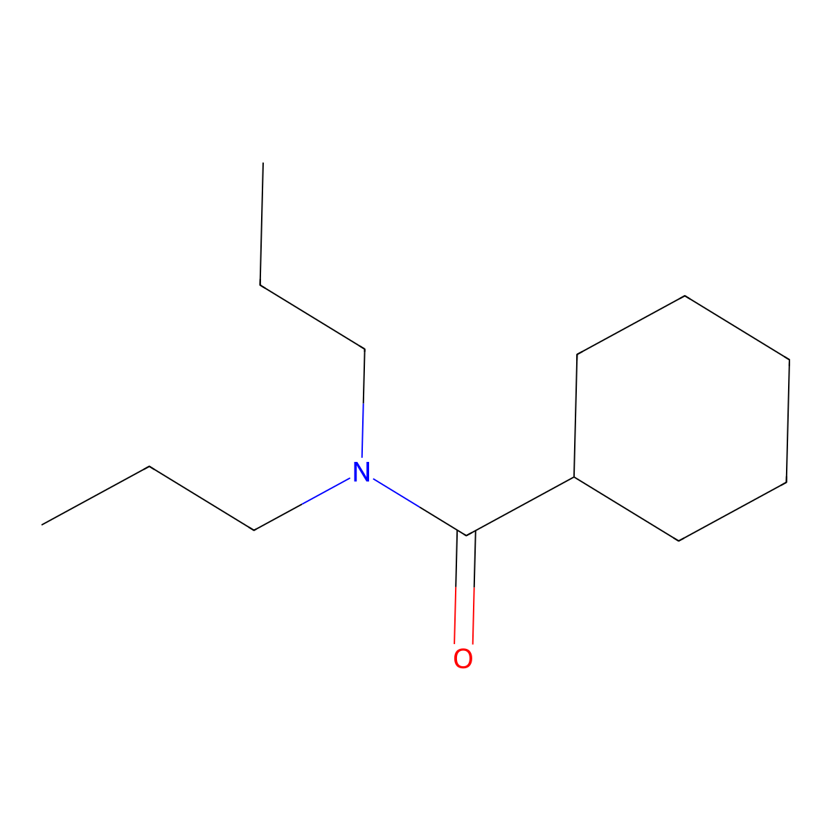 Cyclohexanecarboxamide, N,N-dipropyl- molecular structure, CAS 67013-94-9