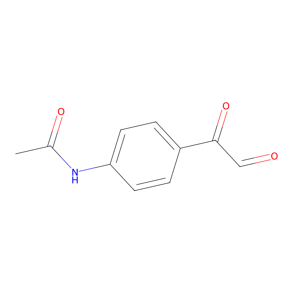 N-(4-(2-Oxoacetyl)phenyl)acetamide molecular structure, CAS 67014-06-6