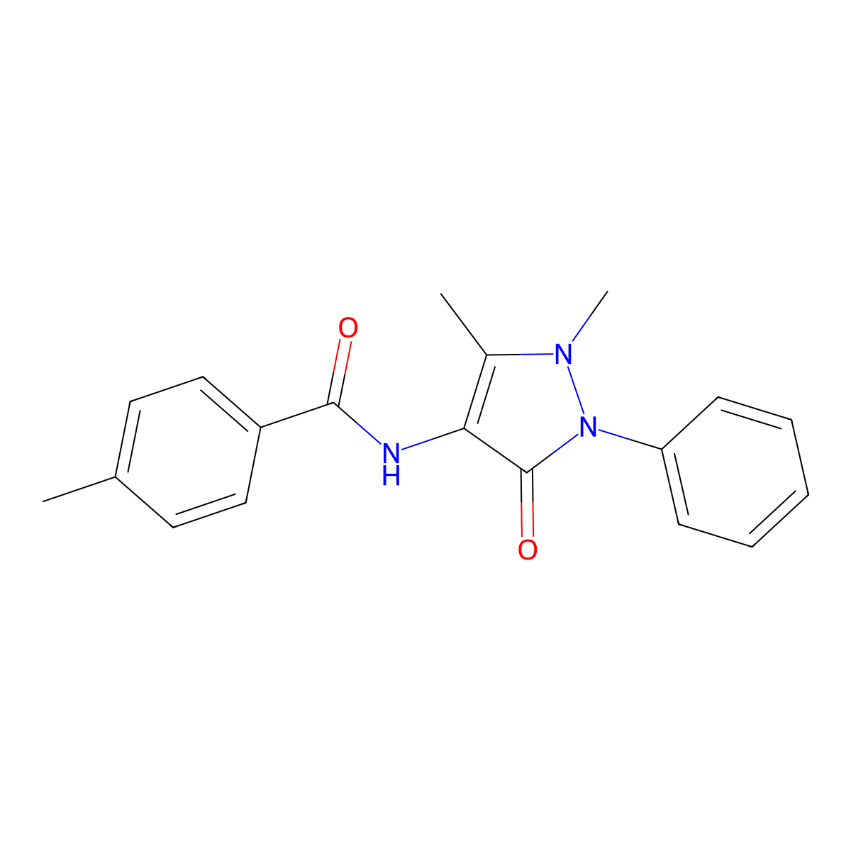 N-(1,5-Dimethyl-3-oxo-2-phenyl-2,3-dihydro-1H-pyrazol-4-yl)-4-methylbenzamide molecular structure, CAS 67019-61-8