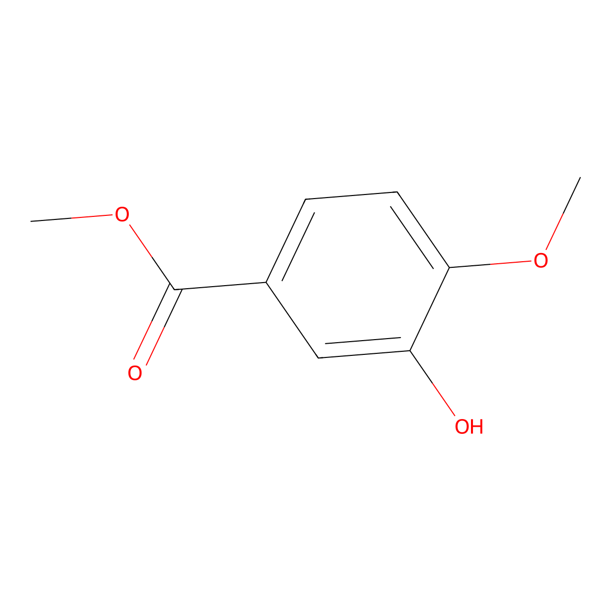 Methyl 3-hydroxy-4-methoxybenzoate molecular structure, CAS 6702-50-7
