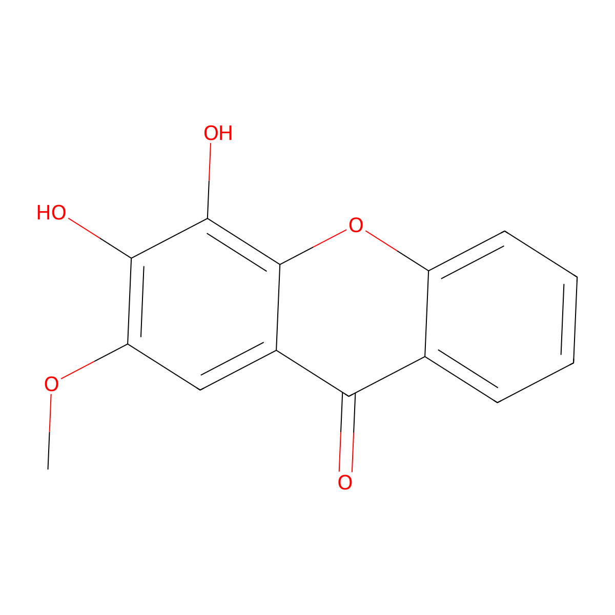 3,4-Dihydroxy-2-methoxyxanthone molecular structure, CAS 6702-55-2