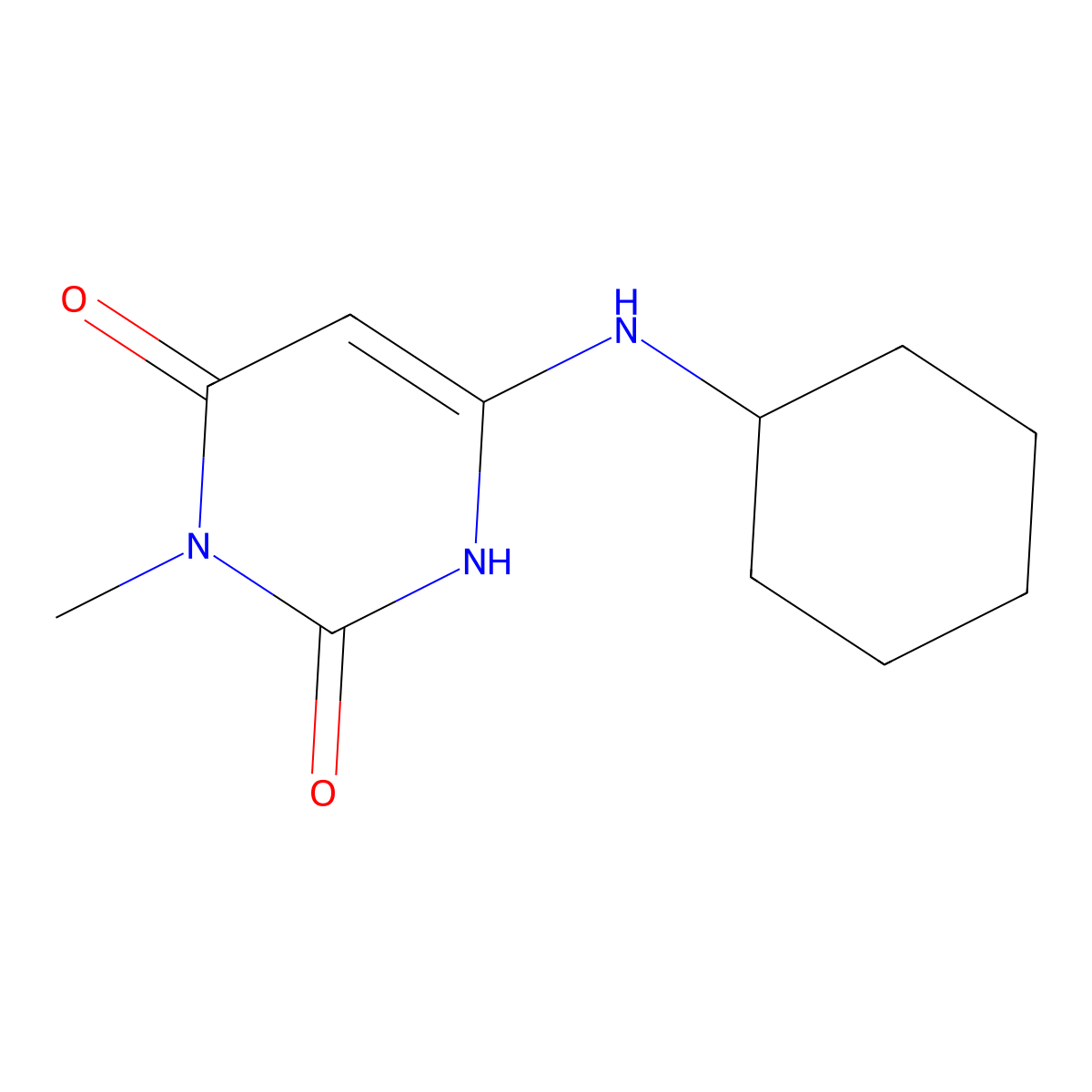 6-(cyclohexylamino)-3-methylpyrimidine-2,4(1H,3H)-dione molecular structure, CAS 6702-71-2