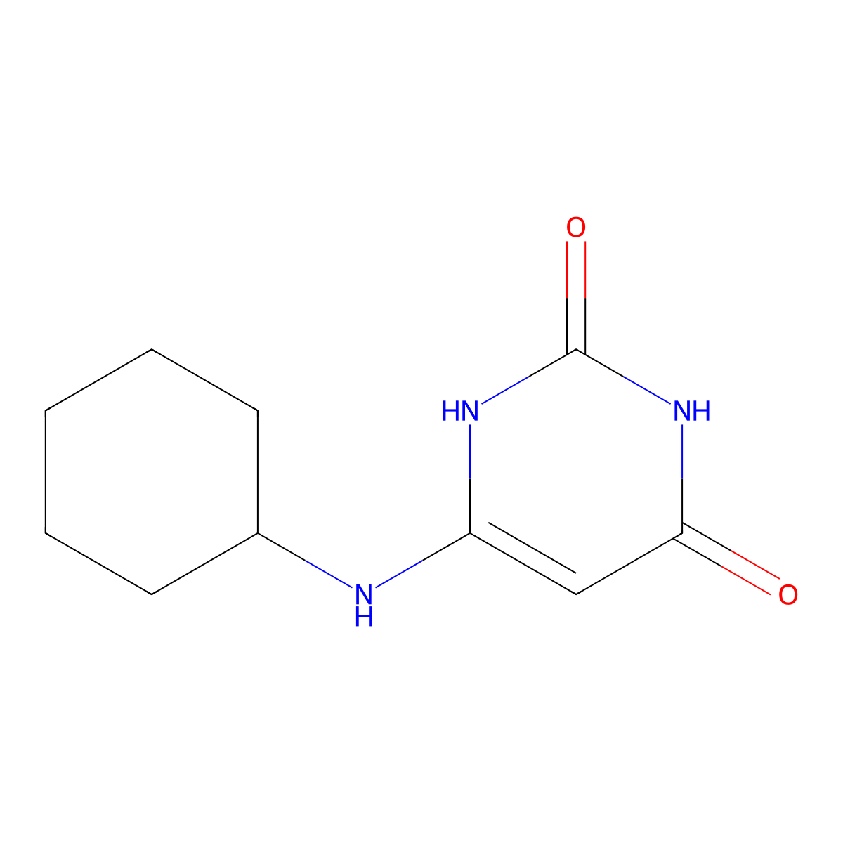 6-(Cyclohexylamino)pyrimidine-2,4(1H,3H)-dione molecular structure, CAS 6702-72-3