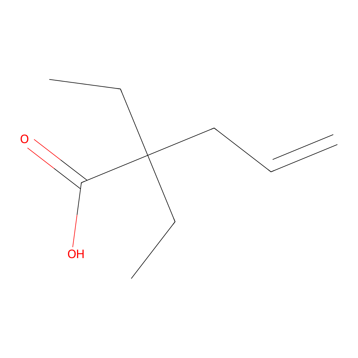 2,2-Diethylpent-4-enoic acid molecular structure, CAS 67020-02-4