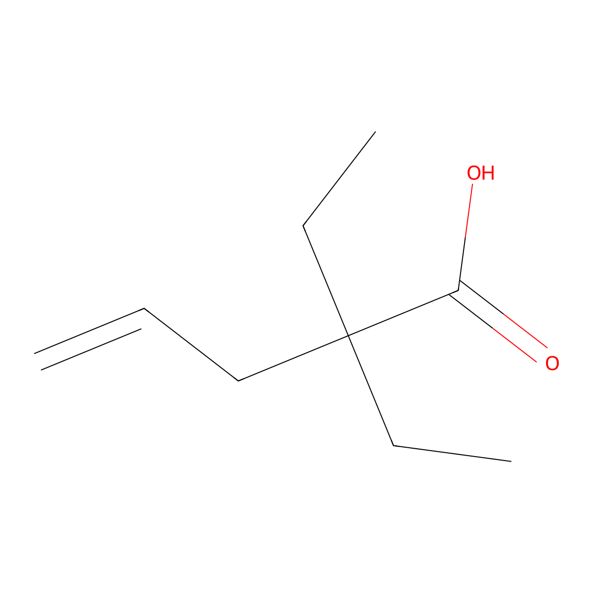 2,2-Diethylpent-4-enoic acid molecular structure, CAS 67020-02-4