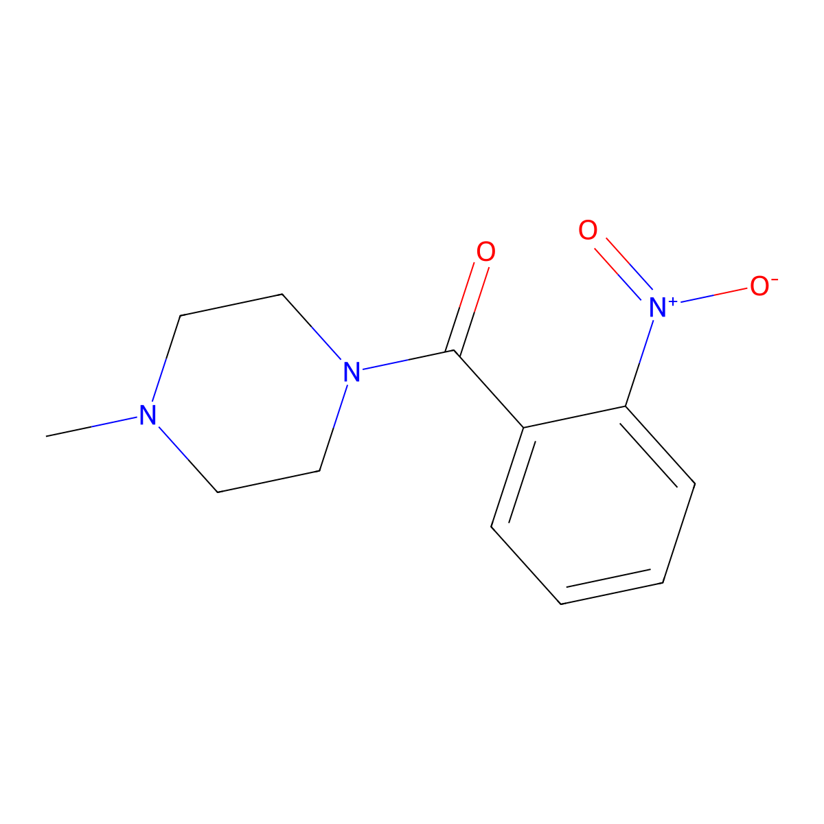 (4-Methylpiperazin-1-yl)(2-nitrophenyl)methanone molecular structure, CAS 67023-01-2