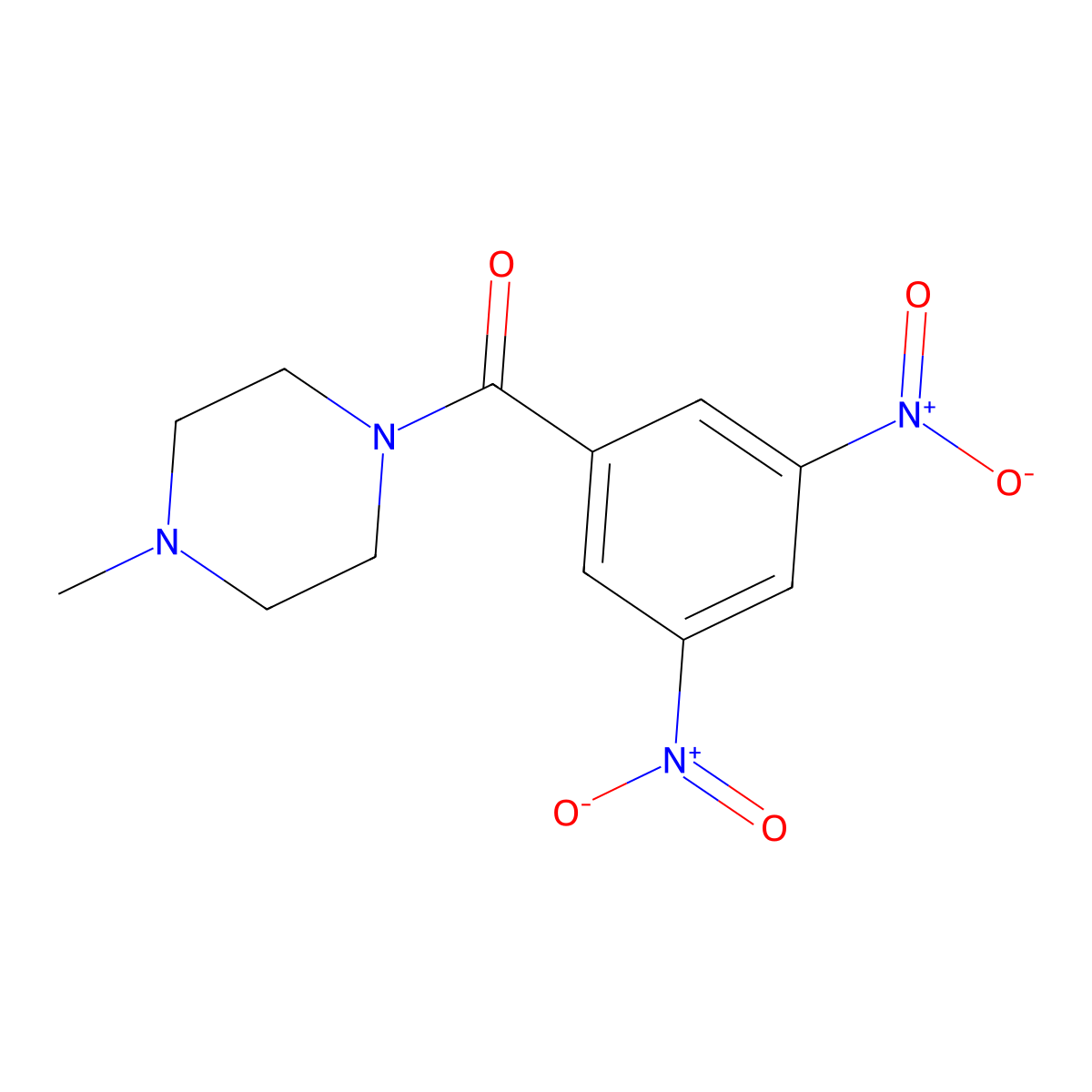 (3,5-Dinitrophenyl)-(4-methylpiperazin-1-yl)methanone molecular structure, CAS 67023-03-4