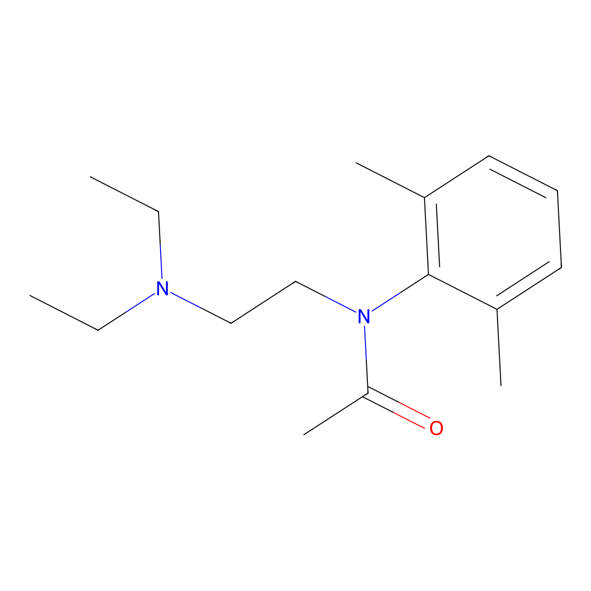 N-(2-(Diethylamino)ethyl)-N-(2,6-dimethylphenyl)acetamide molecular structure, CAS 67023-16-9