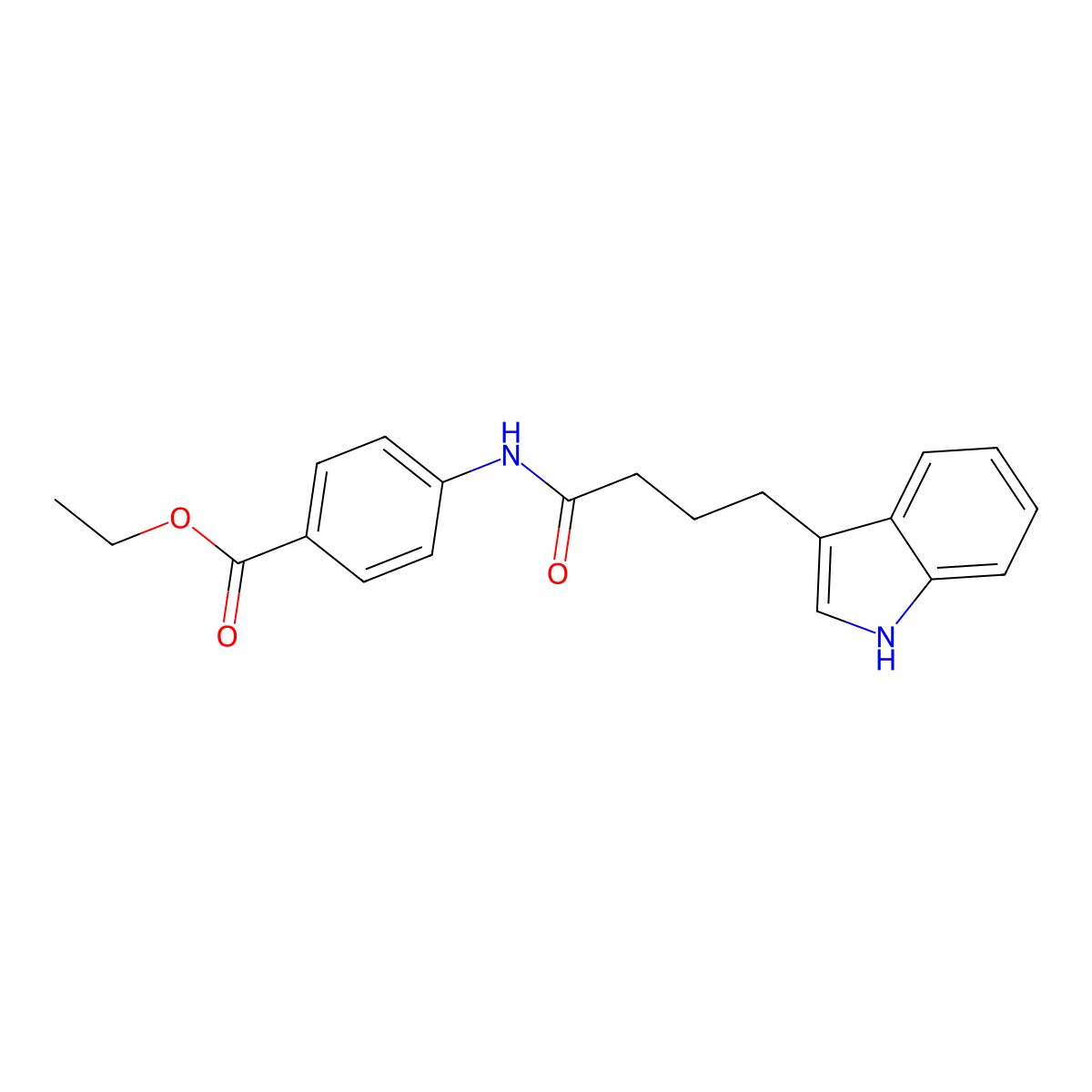 ethyl 4-{[4-(1H-indol-3-yl)butanoyl]amino}benzoate molecular structure, CAS 67023-32-9