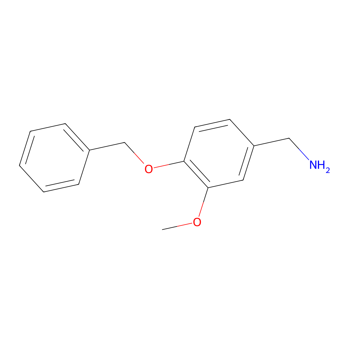 1-[4-(Benzyloxy)-3-methoxyphenyl]methanamine molecular structure, CAS 67023-43-2