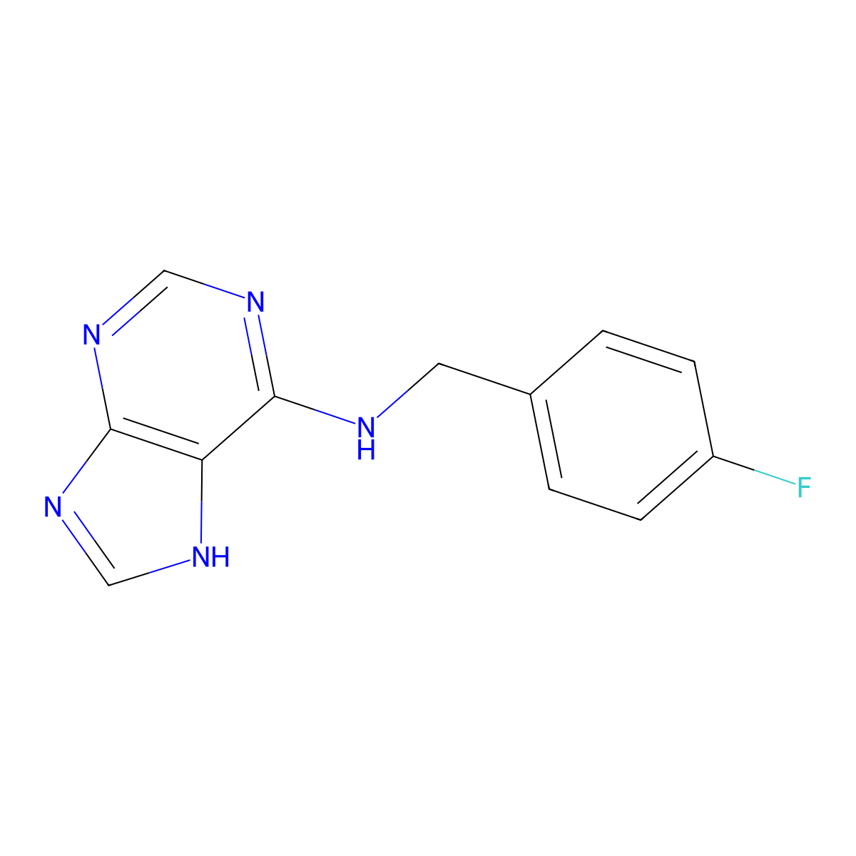 Adenine,6N-P-fluorobenzyl molecular structure, CAS 67023-52-3