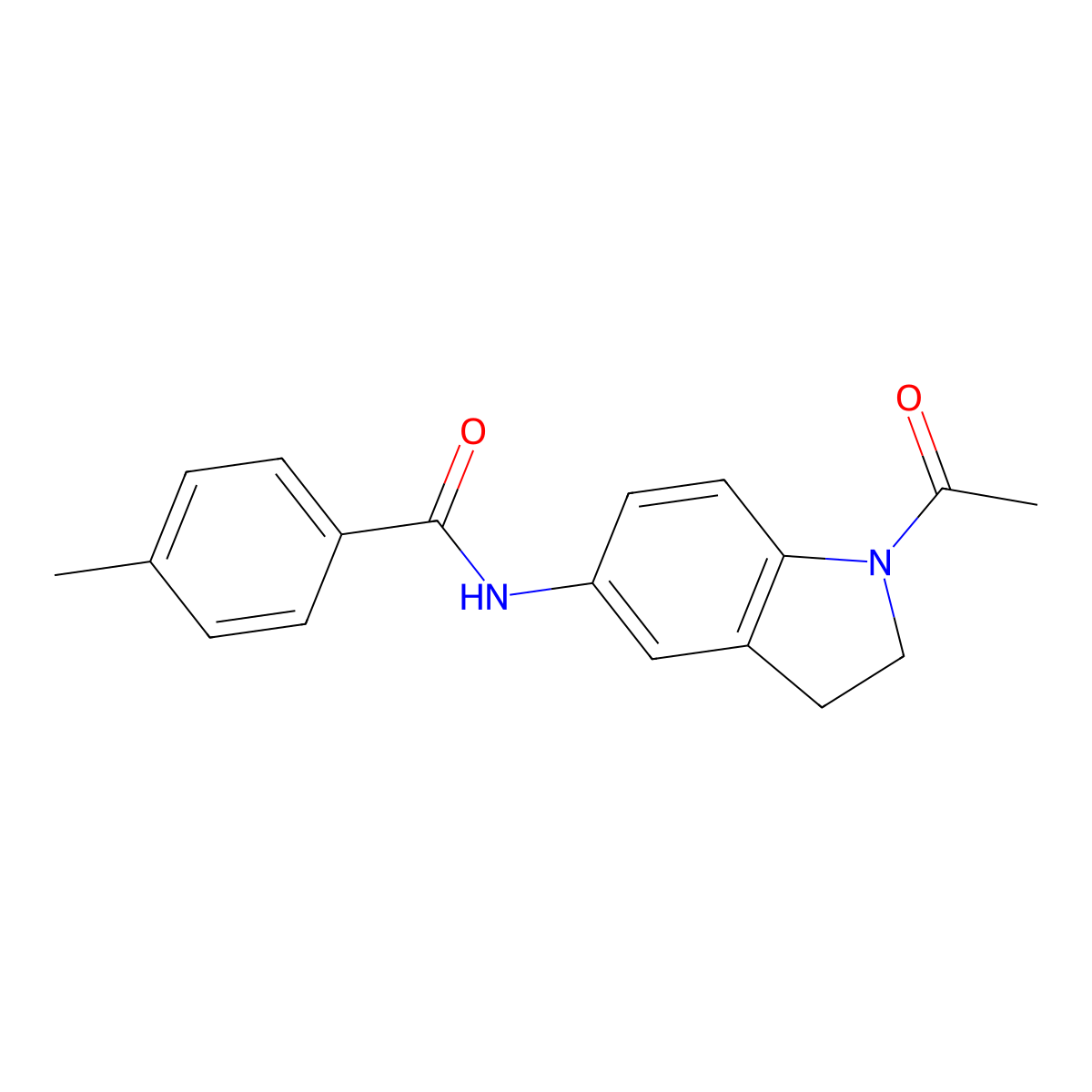N-(1-acetyl-2,3-dihydroindol-5-yl)-4-methylbenzamide molecular structure, CAS 670230-14-5