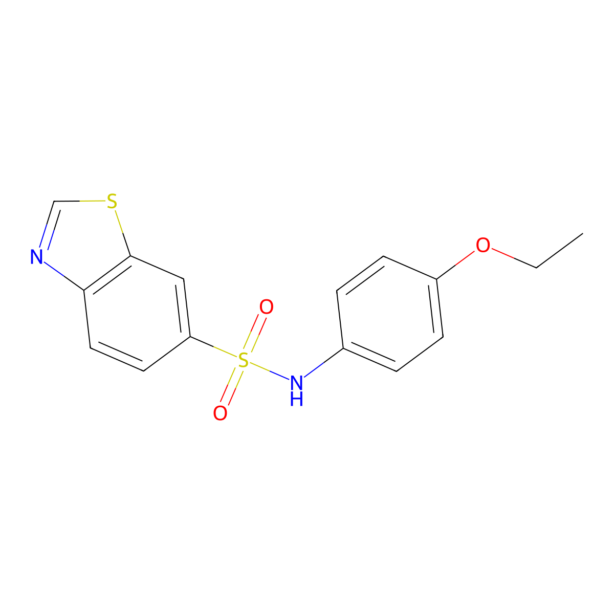 N-(4-ethoxyphenyl)-1,3-benzothiazole-6-sulfonamide molecular structure, CAS 670230-17-8