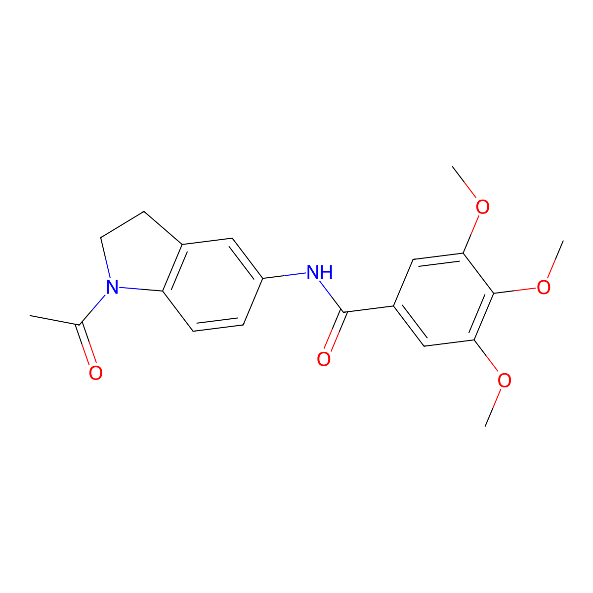N-(1-acetyl-2,3-dihydroindol-5-yl)-3,4,5-trimethoxybenzamide molecular structure, CAS 670230-20-3