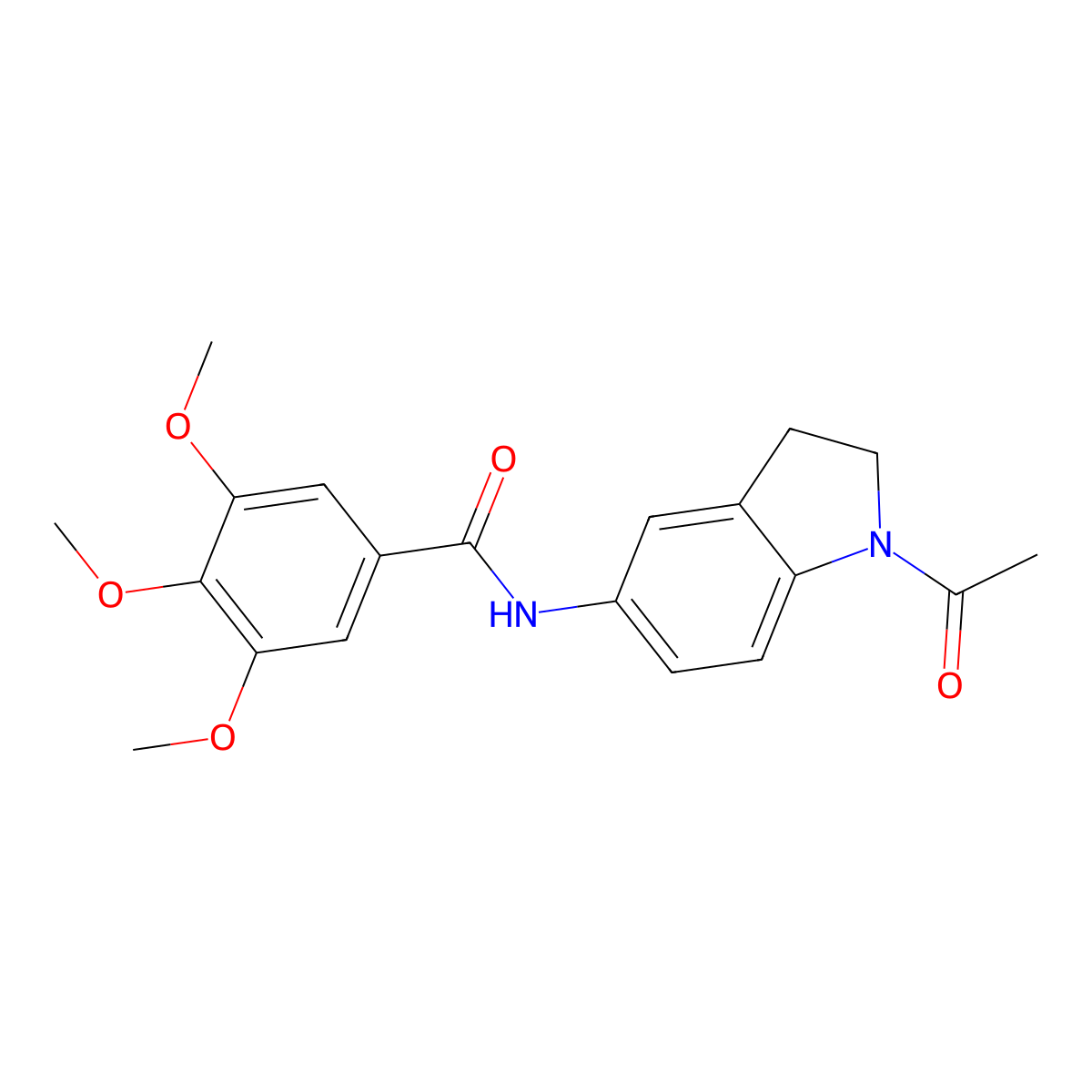 N-(1-acetyl-2,3-dihydroindol-5-yl)-3,4,5-trimethoxybenzamide molecular structure, CAS 670230-20-3