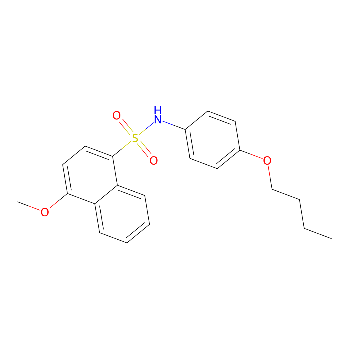 N-(4-butoxyphenyl)-4-methoxynaphthalene-1-sulfonamide molecular structure, CAS 670230-39-4