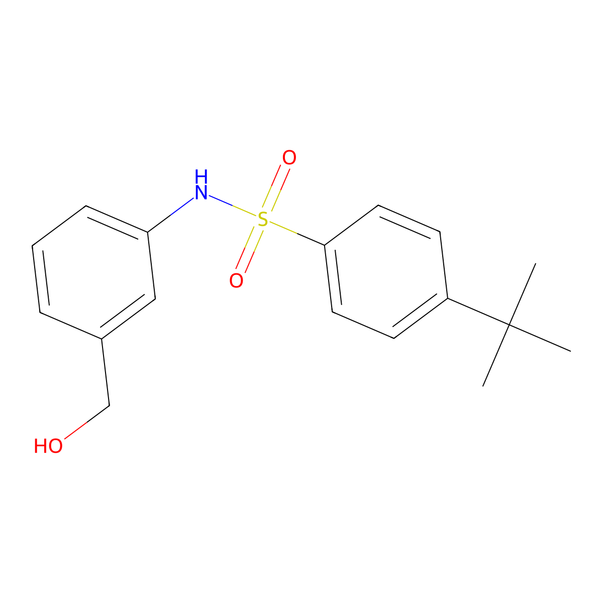 4-tert-butyl-N-[3-(hydroxymethyl)phenyl]benzenesulfonamide molecular structure, CAS 670230-47-4