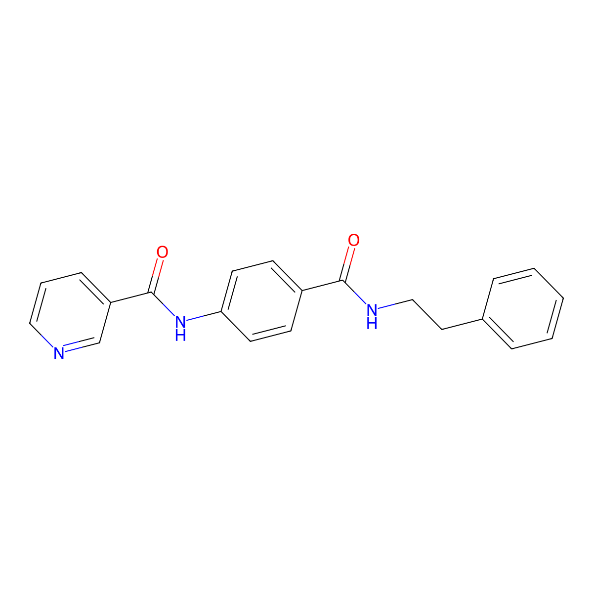 N-(4-{[(2-phenylethyl)amino]carbonyl}phenyl)nicotinamide molecular structure, CAS 670230-49-6