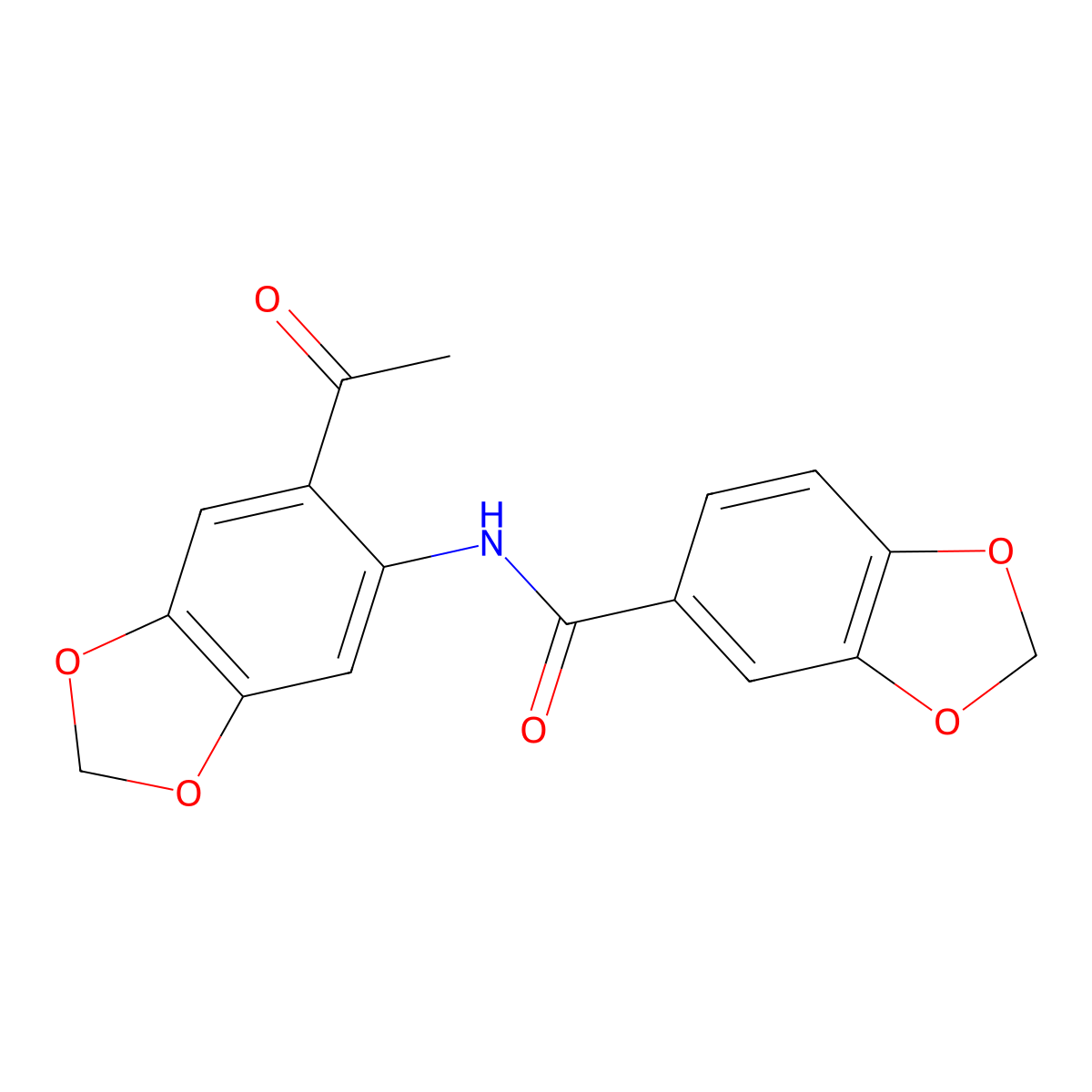 N-(6-acetyl-1,3-benzodioxol-5-yl)-1,3-benzodioxole-5-carboxamide molecular structure, CAS 670230-55-4