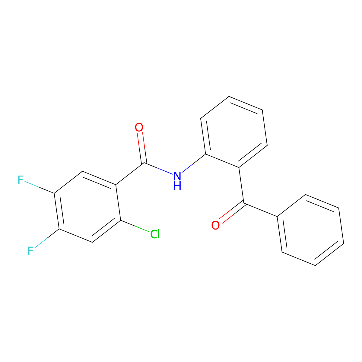 N-(2-benzoylphenyl)-2-chloro-4,5-difluorobenzamide molecular structure, CAS 670230-67-8