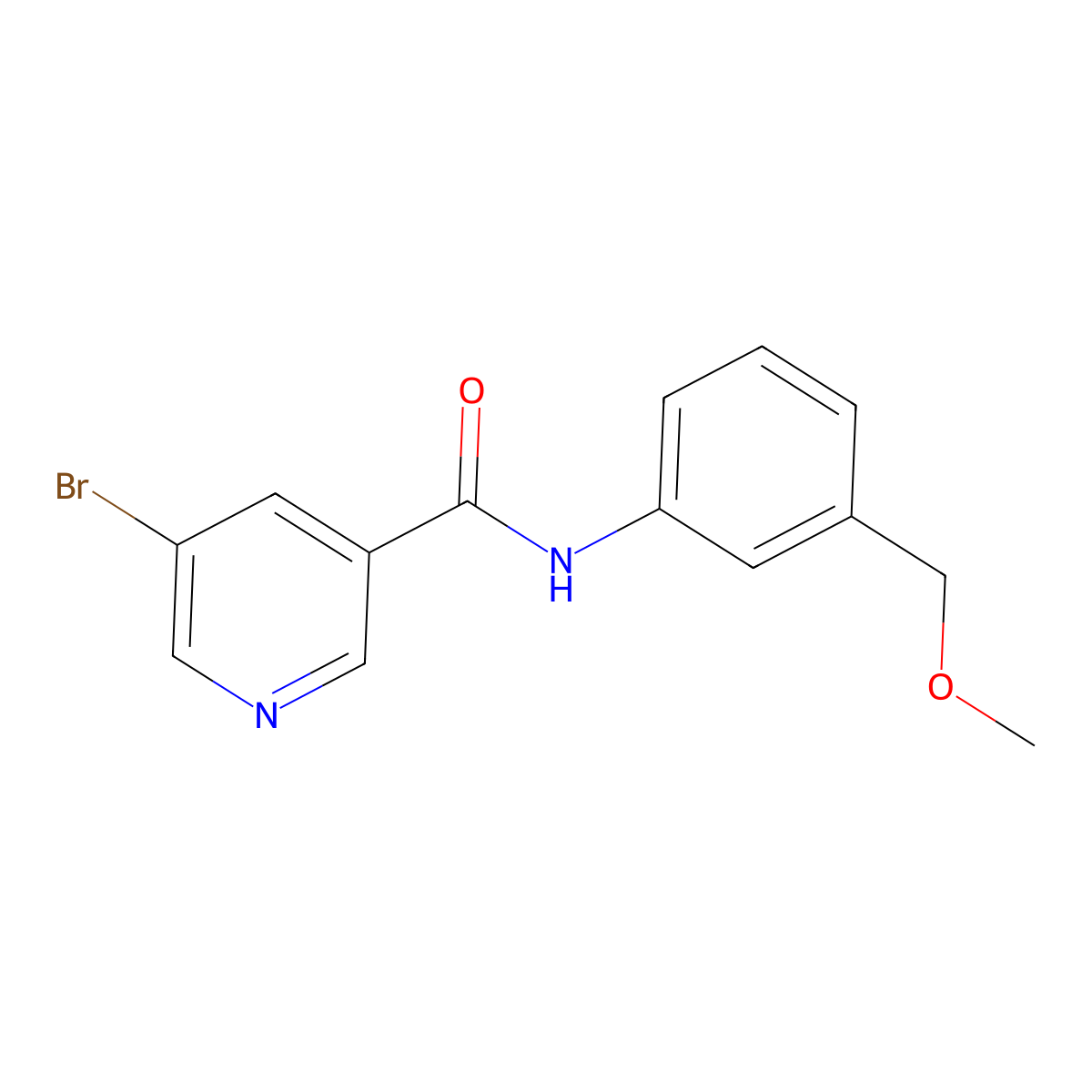5-bromo-N-[3-(methoxymethyl)phenyl]pyridine-3-carboxamide molecular structure, CAS 670230-72-5