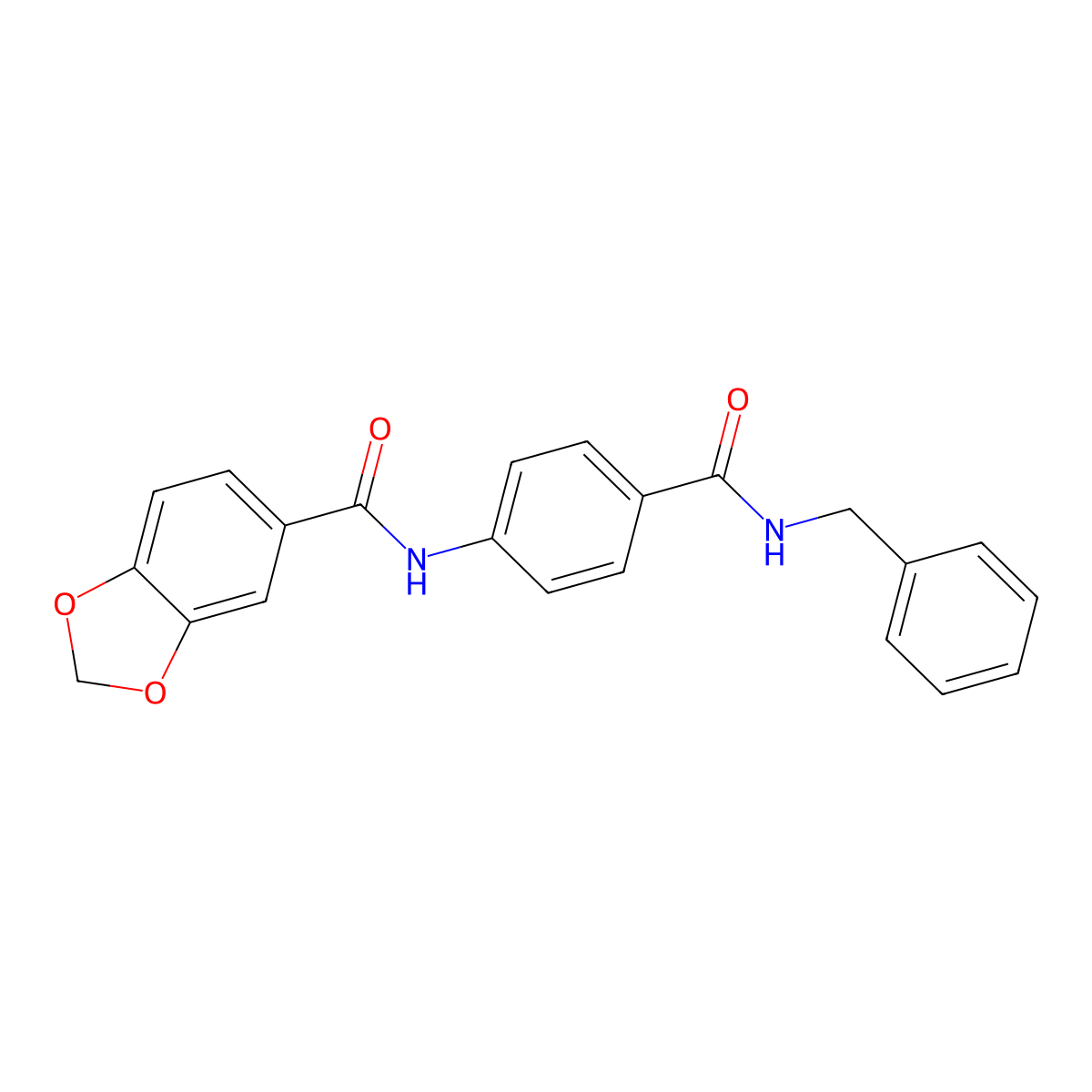 N-[4-(benzylcarbamoyl)phenyl]-1,3-benzodioxole-5-carboxamide molecular structure, CAS 670230-74-7