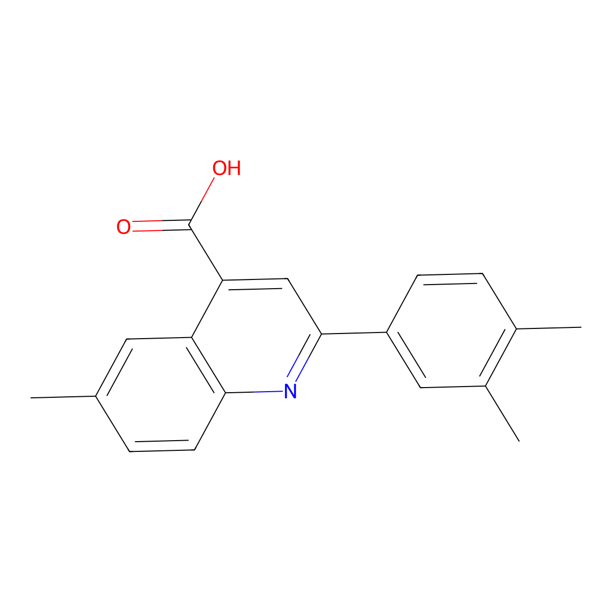 2-(3,4-Dimethylphenyl)-6-methylquinoline-4-carboxylic acid molecular structure, CAS 670232-64-1